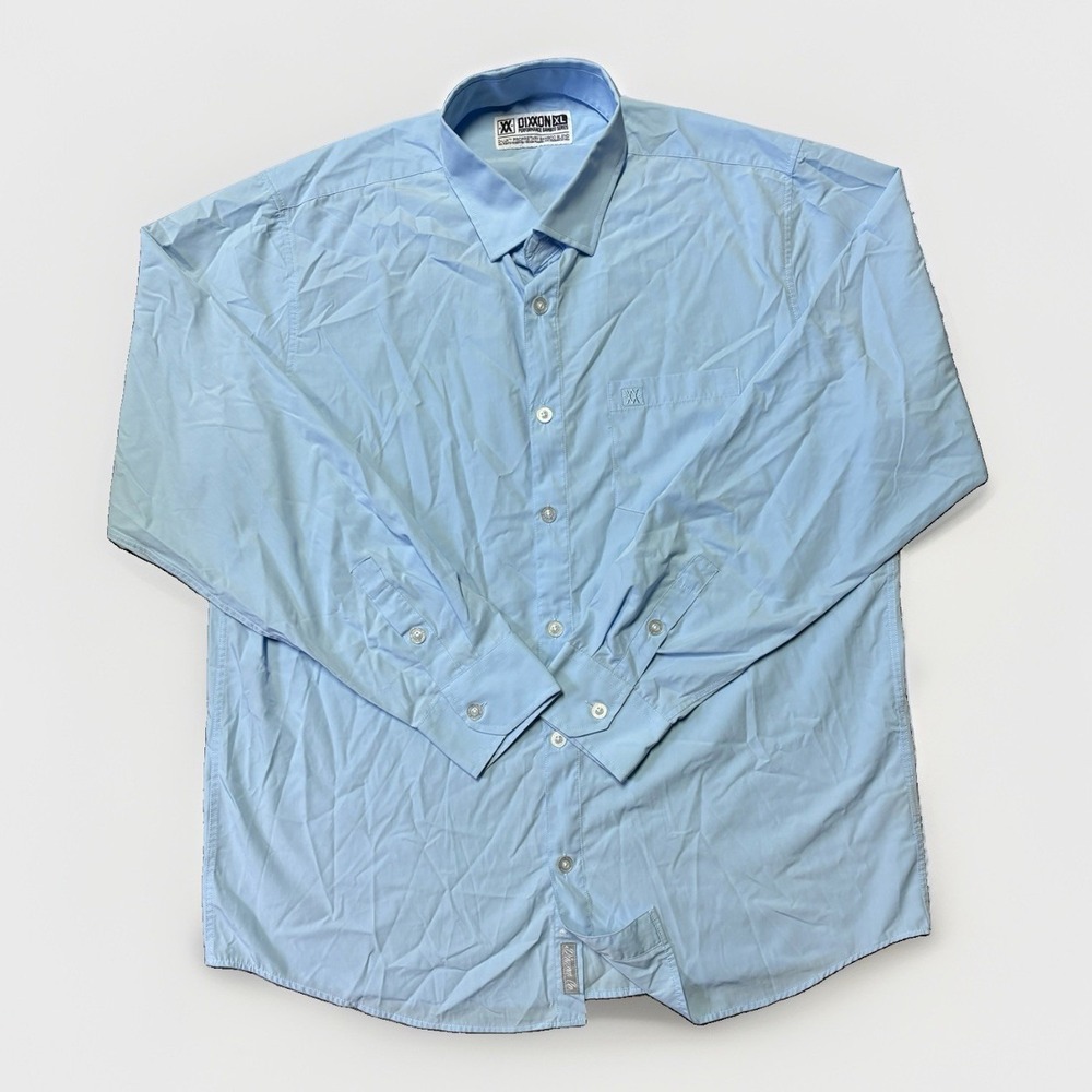 Dixxon Performance Bamboo Series Shirt Mens XL Blue Long Sleeve Button Down